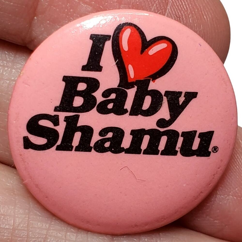 I Love Baby Shamu 1985 SeaWorld FL Orca Whale 1" Vtg Mini Pinback Button